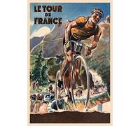 Schatzmix FA0859 Plaque murale en métal Motif vélo Le Tour de France Multicolore 20 x 30 cm