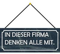 Schatzmix Firma Denken Alle mit... Plaque métallique avec Cordon en tôle Multicolore 20 x 30 cm