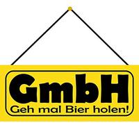 Schatzmix GmbH GEH Mal Bier Holen Plaque en métal avec Cordon Multicolore 27 x 10 cm