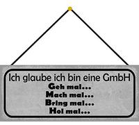 Schatzmix GmbH Plaque Murale en métal avec Cordon Motif Sign Multicolore 27 x 10 cm