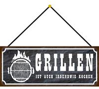 Schatzmix Grillen Plaque métallique avec Cordon en tôle Multicolore 20 x 30 cm