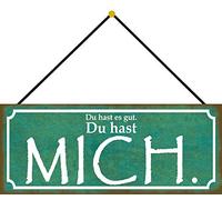 Schatzmix Gut du hast Mich Plaque Murale en métal avec Cordon Multicolore 27 x 10 cm