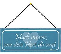 Schatzmix Mach Immer Was Dein Herz SAGT Plaque décorative en métal avec Cordon Multicolore 27 x 10 cm
