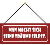 Schatzmix Macht Seine Träume Plaque décorative en métal avec Cordon Multicolore 27 x 10 cm