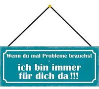 Schatzmix Mal Mal Problem Plaque métallique décorative en tôle avec Cordon Multicolore 27 x 10 cm 27 x 10 cm