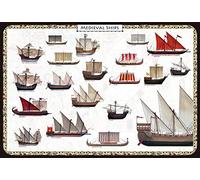 Schatzmix Medival Ships-Nave Plaque métallique décorative 20 x 30 cm Multicolore 20 x 30 cm