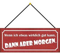 Schatzmix Morgen Plaque métallique décorative en tôle avec Cordon Multicolore 27 x 10 cm 27 x 10 cm