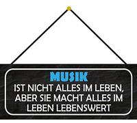 Schatzmix Musique Leben Leben Plaque métallique décorative en tôle avec Cordon Multicolore 27 x 10 cm 27 x 10 cm