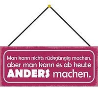 Schatzmix Panneau décoratif en métal avec Cordon Motif Anders Multicolore 27 x 10 cm