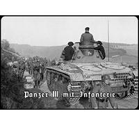 Schatzmix Panzer III Infanterie Plaque Murale en métal 20 x 30 tin Sign en tôle Multicolore 20 x 30 cm