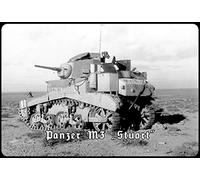 Schatzmix Panzer M3 Stuart Plaque Murale en métal 20 x 30 tin Sign en tôle Multicolore 20 x 30 cm