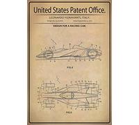 Schatzmix Patent for EIN Plaque décorative en métal Motif Voiture de Course 20 x 30 cm
