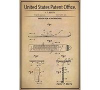 Schatzmix Patent for EIN Snowboard Plaque métallique 20 x 30 cm