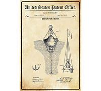 Schatzmix Patent Plaque décorative en métal Motif Bateau 20 x 30 cm