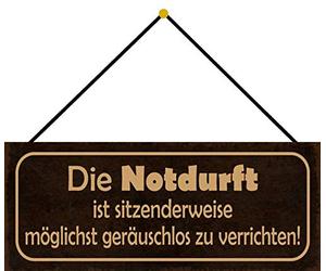 Schatzmix Plaque de WC en métal silencieuse avec Cordon Multicolore 27 x 10 cm