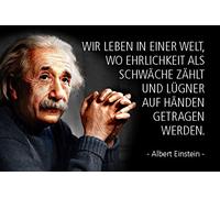 Schatzmix Plaque décorative en métal avec Inscription en Allemand Einstein Wir Leben in Einer Welt wo 20 x 30 cm Multicolore