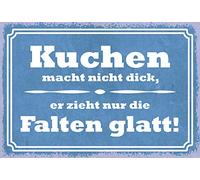 Schatzmix Plaque décorative en métal avec Inscription en Allemand Kuchen Macht Nicht Dick 20 x 30 cm