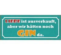 Schatzmix Plaque décorative en métal avec Inscription en Allemand Liebe ist ausverkauft 27 x 10 cm