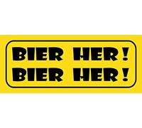 Schatzmix Plaque décorative en métal Inscription Bier Her Her 27 x 10 cm