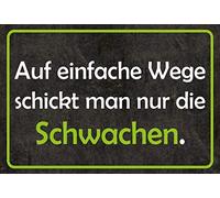 Schatzmix Plaque décorative en métal Inscription en Allemand Auf Einfach Weg schickt Man nur nur Metallschild 20x30 cm Multicolore 20 x 30 cm