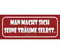 Schatzmix Plaque décorative en métal Inscription Man Macht Sich Seine Träume selbst 27 x 10 cm Multicolore 27 x 10 cm