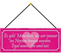 Schatzmix Plaque décorative en métal pour Homme avec Cordon Multicolore 27 x 10 cm 27 x 10 cm