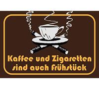 Schatzmix Plaque décorative en tôle Motif café et Cigarettes 20 x 30 cm