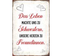 Schatzmix Plaque en métal avec Inscription en Allemand « Leben Schwester » 20 x 30 cm Multicolore