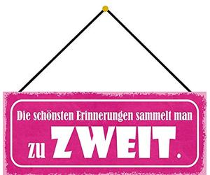 Schatzmix Plaque en métal pour Deux Souvenirs de Noël 27 x 10 cm avec Cordon en tôle Multicolore 27 x 10 cm