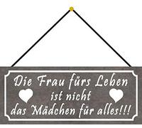 Schatzmix Plaque en métal pour Femme en Forme de cœur avec Cordon Multicolore 27 x 10 cm