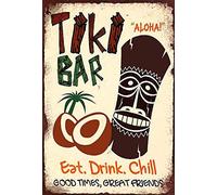 Schatzmix Plaque en tôle Tiki Bar Hawaii Aloha Décoration Murale 20 x 30 cm