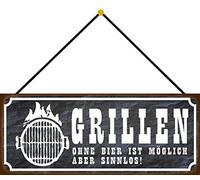 Schatzmix Plaque métallique décorative sans bière 27 x 10 cm avec Cordon en tôle Multicolore 20 x 30 cm