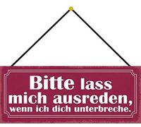 Schatzmix Plaque Murale décorative en métal avec Cordon Motif Lass m'exorder Multicolore 27 x 10 cm