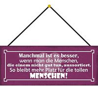 Schatzmix Plaque Murale en métal avec Cordon Multicolore 27 x 10 cm