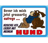 Schatzmix Plaque Murale en métal avec Inscription Bevor ich Mich aufrege (Hund) 20 x 30 cm