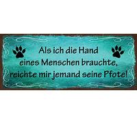 Schatzmix Plaque Murale en métal avec Inscription en Allemand « Wenn ich Die Hand Einer Menschen » Multicolore 27 x 10 cm