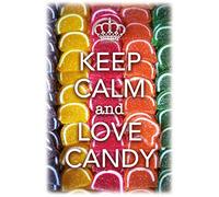 Schatzmix Plaque Murale en métal avec Inscription Keep Calm & Love Candy Multicolore 20 x 30 cm