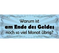 Schatzmix Plaque Murale en métal avec Inscription « Warum ist am Ende du Geldes » Multicolore 27 x 10 cm