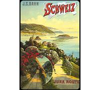 Schatzmix Plaque Murale en métal Motif Jura Route Multicolore 20 x 30 cm