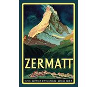 Schatzmix Plaque Murale en métal Motif Nostalgie Zermatt Multicolore 20 x 30 cm