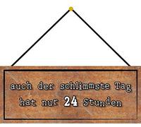 Schatzmix Plaque Murale en métal pour trésor 24 Heures avec Cordon Multicolore 27 x 10 cm