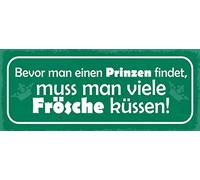Schatzmix Plaque Murale en tôle avec Inscription Bevor Man Eine Prinzen findet 27 x 10 cm Multicolore