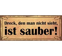 Schatzmix Plaque Murale en tôle avec Inscription en Allemand « Die Man Sieht. » 27 x 10 cm