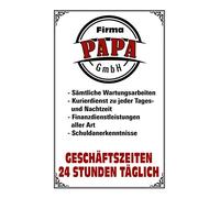 Schatzmix Plaque Murale en tôle Motif Inscription Firma Papa Multicolore 20 x 30 cm