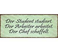 Schatzmix Plaque Murale en tôle Motif Le étudiant Multicolore 27 x 10 cm