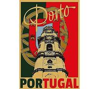 Schatzmix Porto Portugal Plaque Murale en métal Motif Sign Multicolore 20 x 30 cm