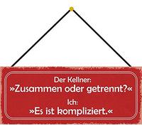 Schatzmix Sign Plaque métallique séparée avec Cordon en tôle Multicolore 27 x 10 cm