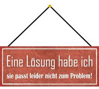 Schatzmix Solution ne Convient malheureusement Pas à la Plaque en métal 27 x 10 cm Décoration Murale avec Cordon en tôle Multicolore