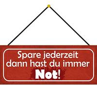 Schatzmix Spare Plaque en métal avec Cordon Motif Not Multicolore 27 x 10 cm