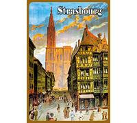 Schatzmix Strasbourg Plaque décorative en métal avec Inscription « France Innenstadt » 20 x 30 cm Multicolore